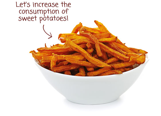 Sweet potatoes in a bowl - Let's increase the consumption of sweet potatoes!